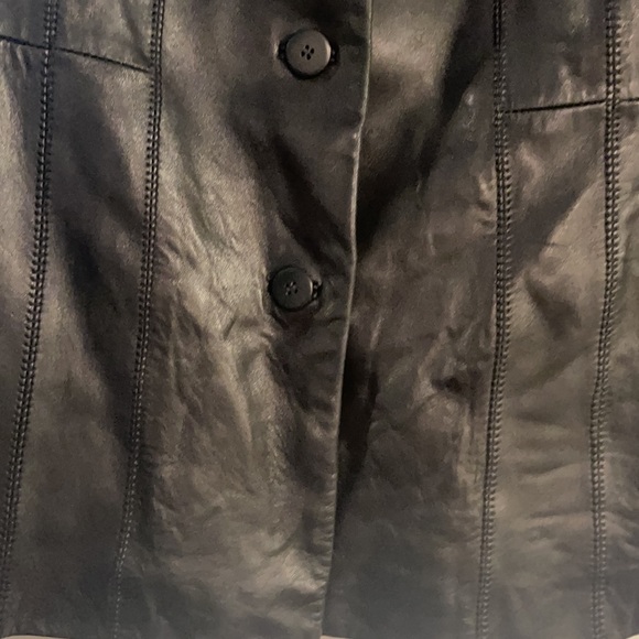 Avanti black leather blazer style jacket xl - Picture 3 of 6